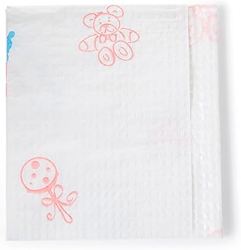 AMZ Medical Supply Exam Table Paper Liners, 13 x 25 Inch, Pack of 250, White with Baby Print, Paper Poly Backed Scale Liner Sheets, Disposable Changing Table Cover