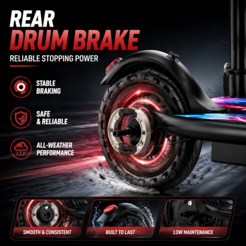 Image of Electric Scooter for Adults and Teens, 19 MPH, 15 to 21 Miles Long Range, 350W Motor, Lightweight E Scooter with App, 8.5-inch Tires and Dual Braking