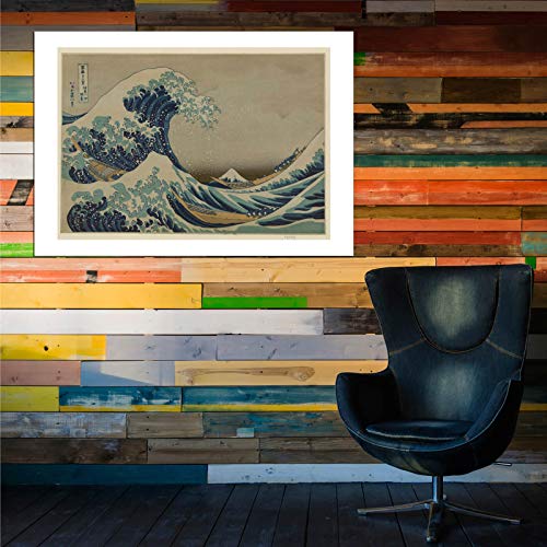Grande vague de Kanagawa de Hokusai pour sublimer la décoration murale d'un salon zen
