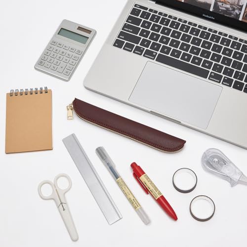 Image of Pencil Case Cartucheras De Maquillaje Pure Color Simple Mini Pencil Case (Burgundy)