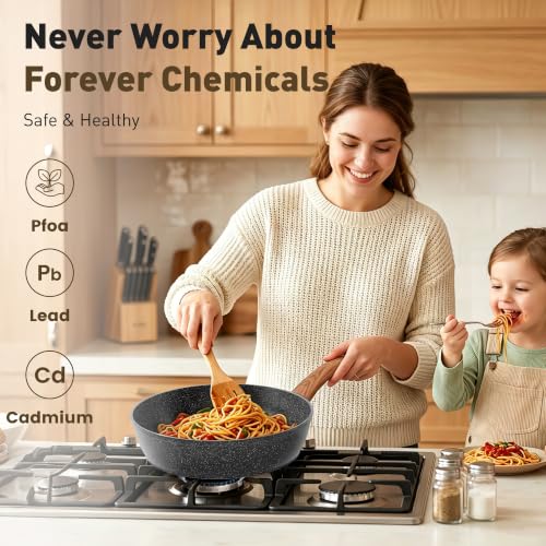 Image of MAISON ARTS 30 Pcs Pots and Pans, Granite Induction Cookware Sets Non Stick