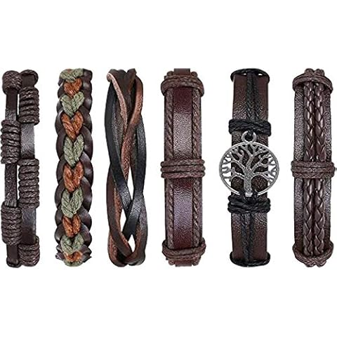 Flintronic Adjustable Leather Bracelet Set Cover