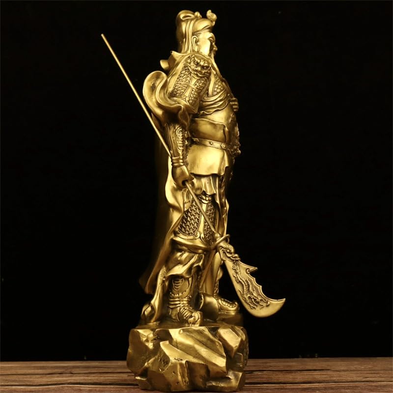Posąg Buddy Wewnątrz Dom Biznes Bogactwo Feng Shui Dekoracja Mosiądz Guan Gong Bóg bogactwa Statua Adoracja Rzemiosło Ornament Medytująca Posąg Buddy Figurka Rzeźba