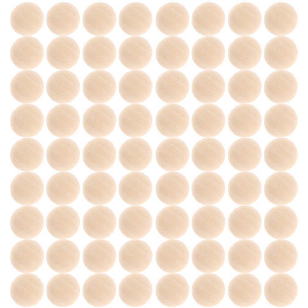 DIYEAH 100pcs Unfinished Wooden Beads Half Balls for DIY Crafting Natural Hemisphere Beads for Jewelry Making Bracelets and Dream Catchers Smooth Surface for Decorations