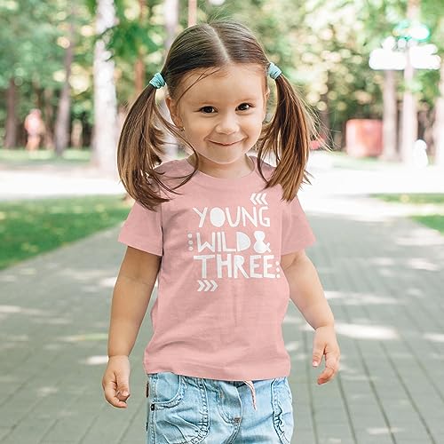 Young Wild and Three Girls 3rd Birthday Shirt for Toddler Girls Third Birthday Outfit3