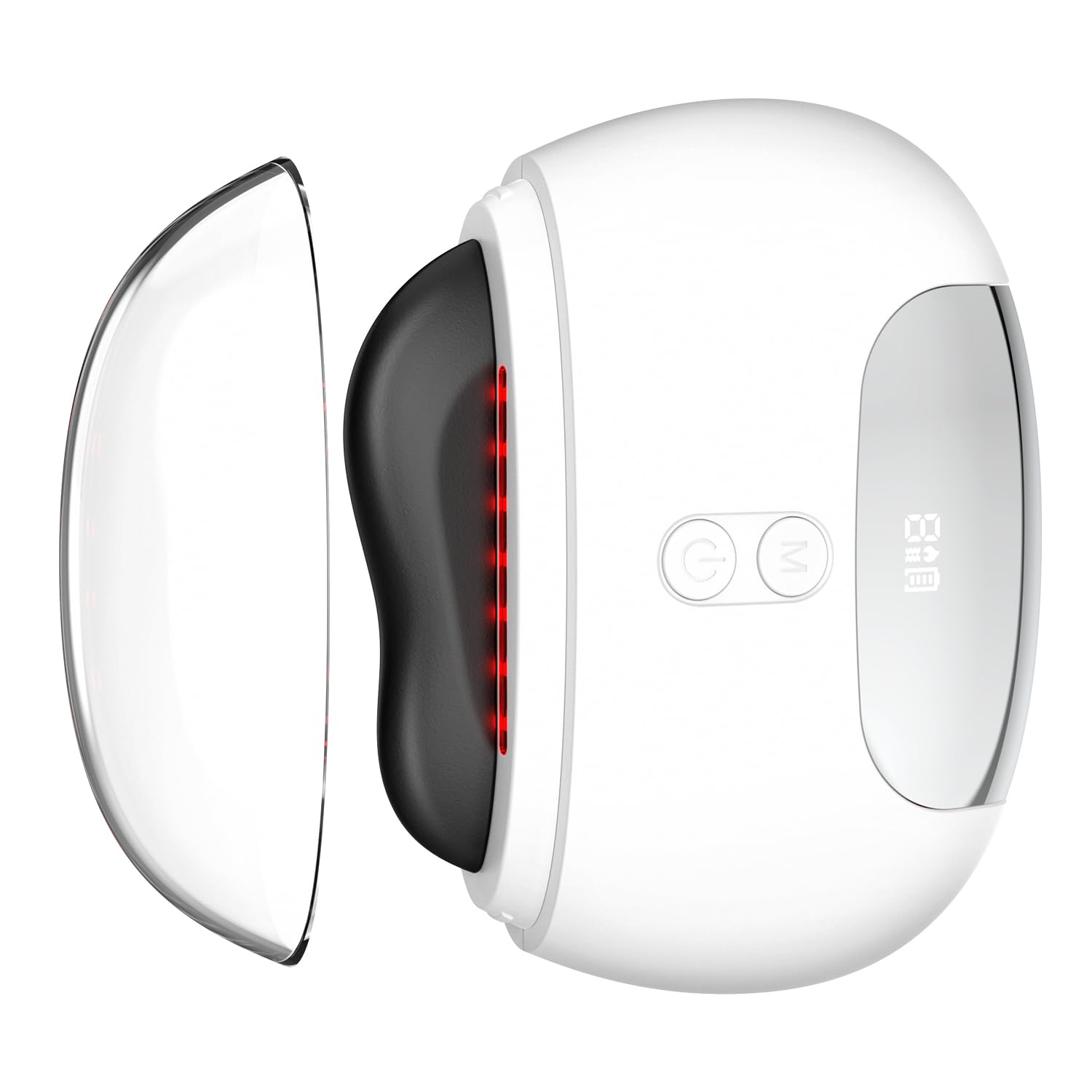 Gua Sha Facial Tools, Face Sculpting Tool Electric Face Massager with Heat & Vibration 5 Models, 1000mAh Battery Anti-Aging Device & EyeFace Puffiness & Wrinkles & FirmTighten - Gift for Women White