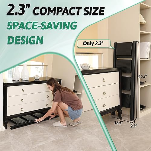 4 Step Ladder Folding Step Stool, Heavy Duty 330 Lbs Load Step Ladders for Home, Tall Kitchen/Closet Stepladder for Adults, Black Small & Lightweight Ladder with Anti-Slip Wide Pedals by OOSOFITT - Image 6