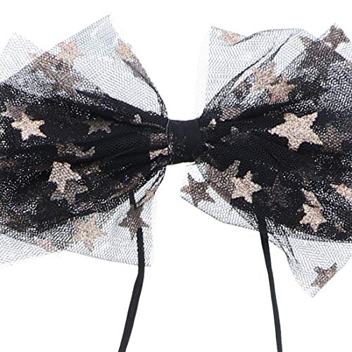 Gorgeous Special Occasion Tulle Bow With Gold Stars Baby Headband3