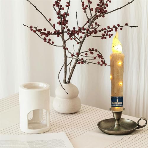 Image of Magical Candlesticks Flameless Taper Candle, 2pcs White LED Tapered Candles Remote Dipped Candle 6inch Battery Chandelier for Enchanting Weddings and Harry Potter Inspired Vigils(LW2P-WH)