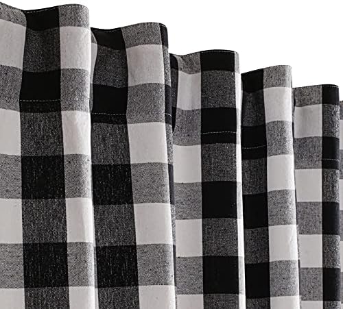 Bedding Craft - 96" Room Darkening Drapes – Buffalo Plaid Curtains for Living Room and Cotton Blackout Curtains - Farmhouse Style - Set of 2 Panels