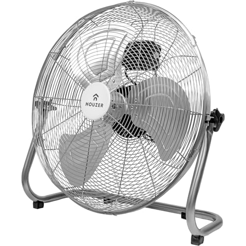 GUTSTARK Ventilador de Piso 23 Pulgadas 3 Aspas Aerodinamicas de Metal Potencia 125W Rotacion 180° 3 Velocidades Avanico Silencioso para Hogar Oficina Habitacion Medidas 64 X 22 X...