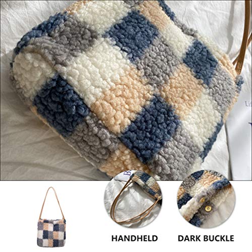 KESYOO Bolsa de PelÃºcia Crossbody Bolsa de Ombro Xadrez Lindo Desenho Animado de PelÃºcia Ombro Cru