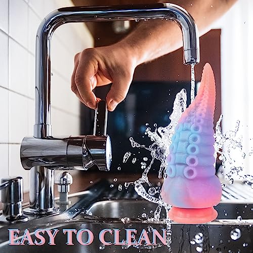 Realistischer Monster Silikon Dildo-8.3'' Big Anal Glowing Tentacle Dildo mit starkem Saugnapf, Octopus Huge Monster Thick Dildo für Frauen, Liquid Silicone Anal Plug Prostate Massager Adult Sex Toy – Bild 7