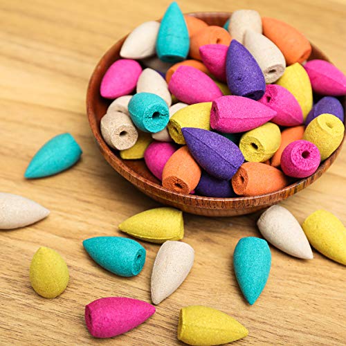 image for Jeteven 200pcs Backflow Incense Cones Waterfall Natural 6 Mixed, Sanda
