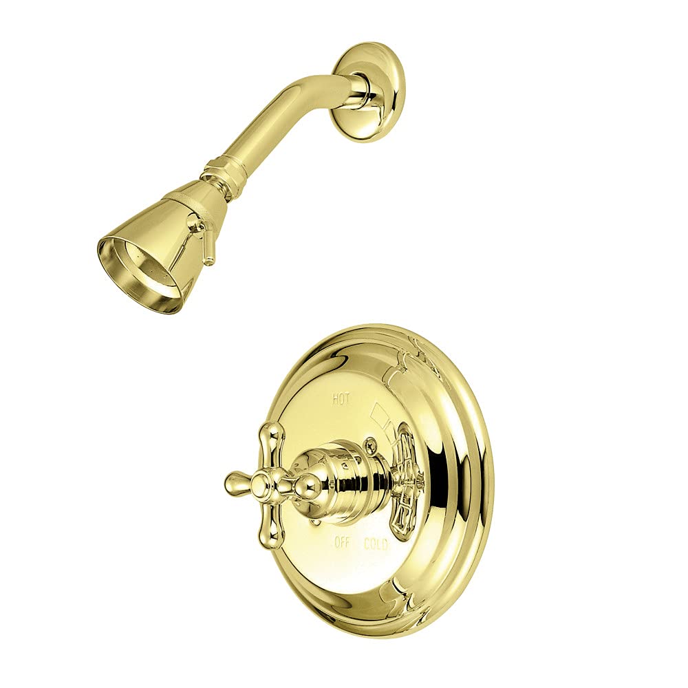 Kingston Brass KB3632AXSO Restoration Shower Faucet, Polished Brass
