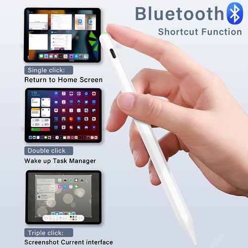 Image of Kingone Magnetic Charging Pencil (3Rd Gen) For Apple iPad, Wireless & Type-C Charging Stylus Pen, Compatible With Apple iPad Pro 11 inch 1 /2 /3 /4 & 12.9 inch 3 /4 /5 /6,Air 3 /4 /5, Mini 6, White