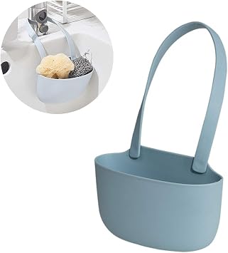 Kitchen Sink Caddy Sponge Holder,Kitchen Sink Organizer Sponge Holder for Sink Hanging Sink Caddy Kitchen Sink Organizer Blue