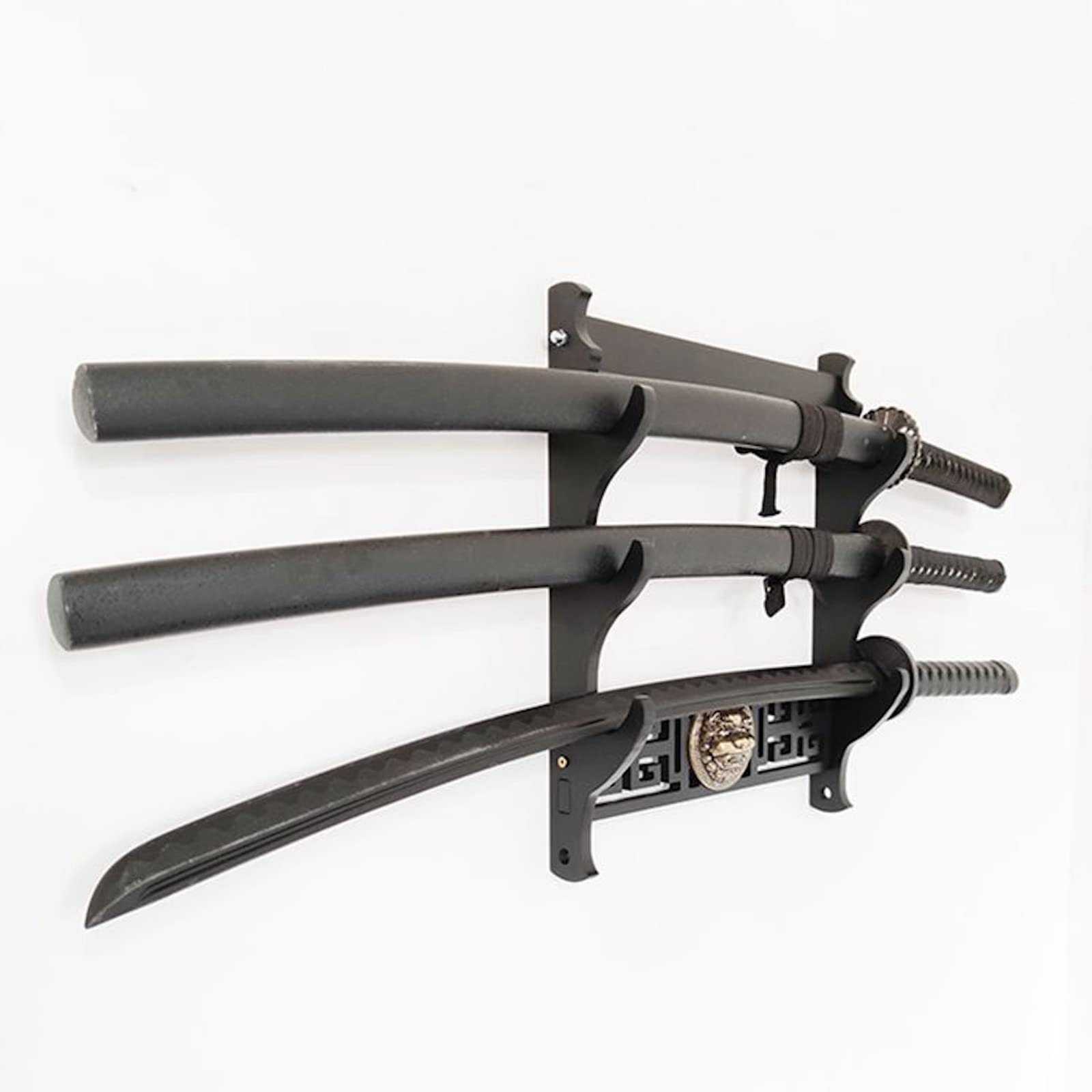 Estante de exhibición de espadas de madera, soporte de pared para cuchillas, material de tablero duradero para almacenamiento y decoración seguros