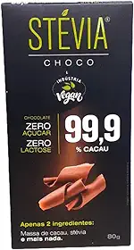 Chocolate Adoçado Com Stevia 99% Cacau Stevia Choco 80g