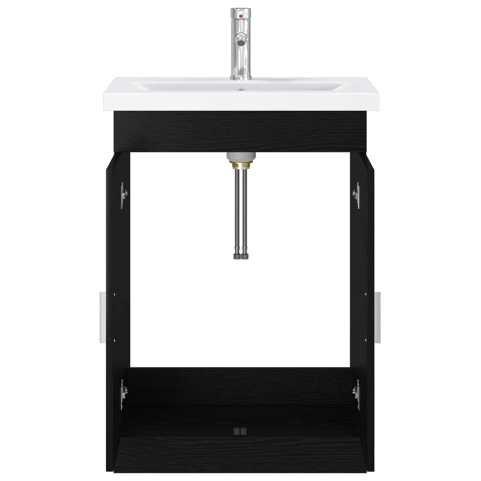 Set di mobili da bagno in rovere nero, 61 x 40 x 84,5 cm, con lavandino e rubinetto, design moderno, durevole, funzionale, per ristrutturazione del bagno