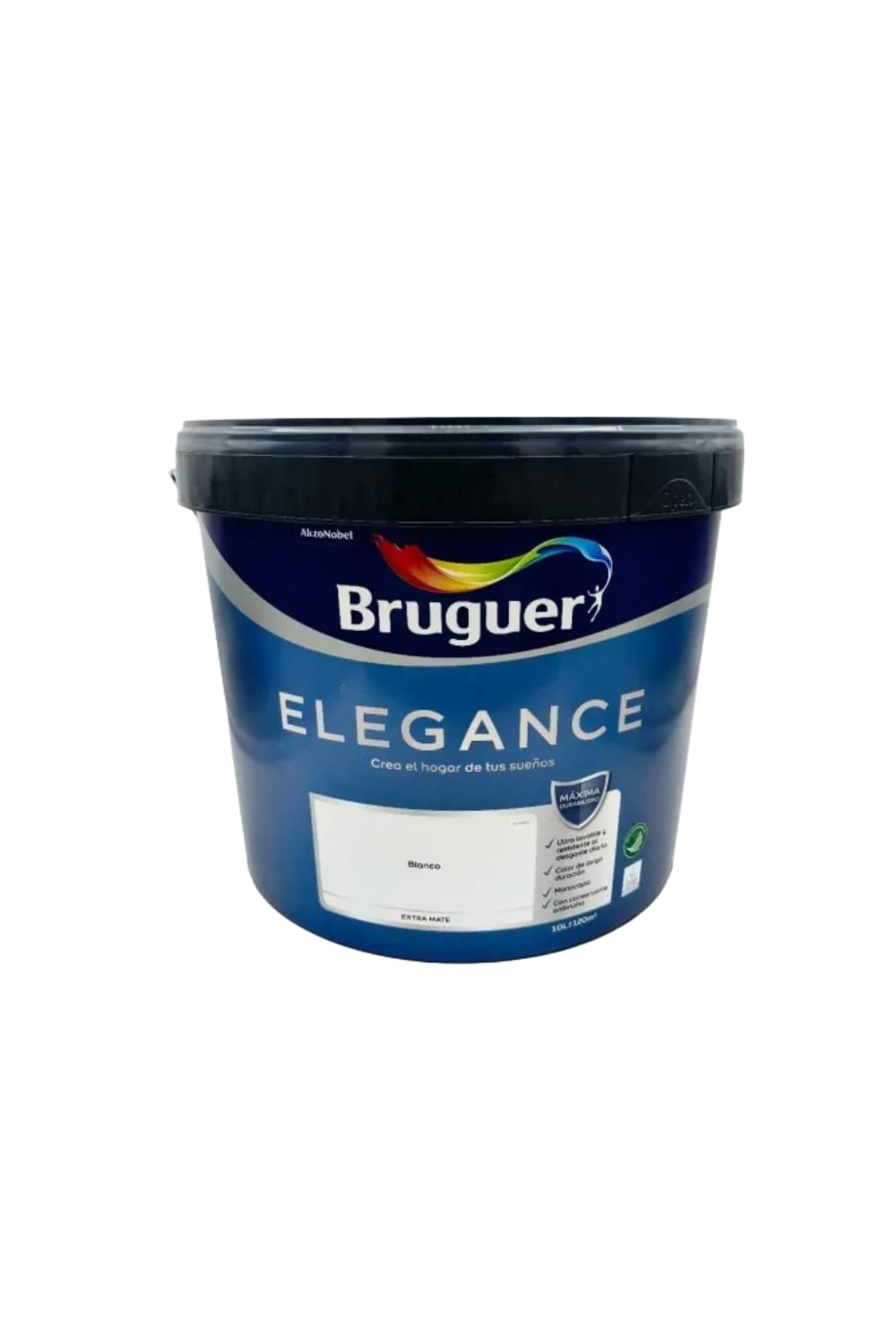 Bruguer ELEGANCE Pintura Monocapa ExtraMate, Paredes y Techos, Interior, Exterior protegido, Alta Durabilidad, UltraLavable, Resistente al Desgaste y Manchas Blanco 10L