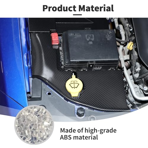 Image of JWWY Engine Side Dust Coolant Bottle Cap Cover Trim Set Engine Cover Trim Kit Compatible with 2015-2024+ Dodge Charger Challenger Engine Accessories ABS Carbon Fiber 3PCS