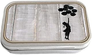 Banksy Art Floating Balloon Girl Slim Hinged 1oz Tin Tobacco Storage