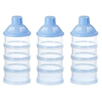 Vista 10 de Accmor Dispensador de fórmula sobre la marcha, contenedor apilable de fórmula de 4 compartimentos para viajes, contenedor de leche en polvo