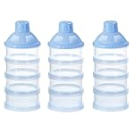 Accmor Formula Dispenser On The Go, 4 Compartments Stackable Formula Container for Travel, Baby Milk Powder Kids Snack Container, BPA Free