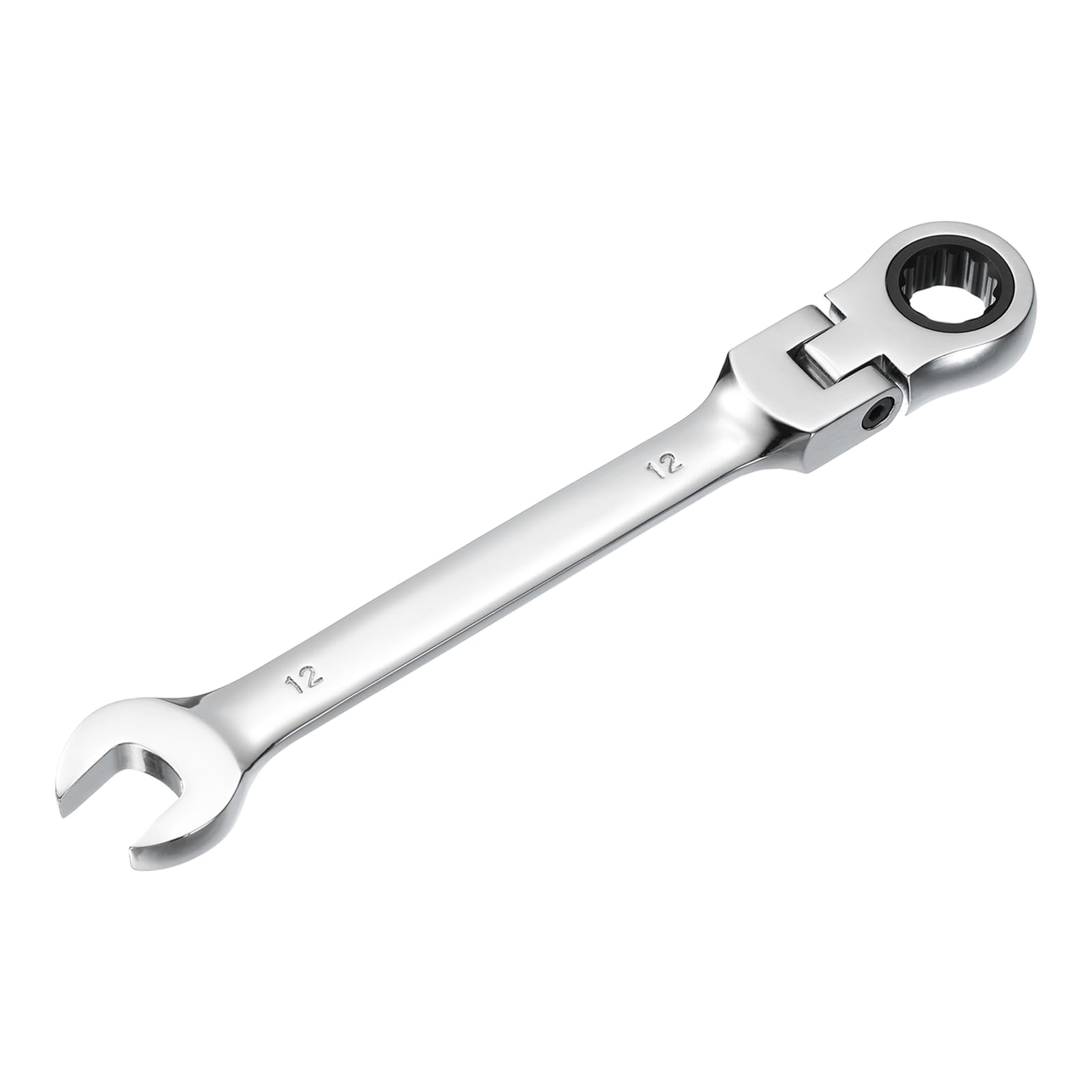 sourcing map Flex-Head Ratcheting Combination Wrench 12mm 72-Teeth Metric Standard Ratchet Box and Open End CR-V Steel Double Ended Wrench for Fasteners Nuts Bolts