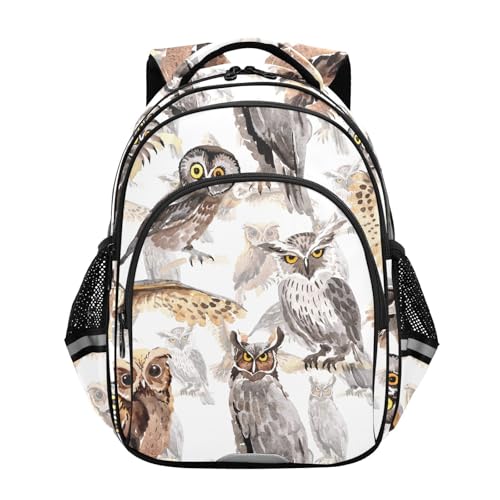 Watercolor Bird Pattern Backpack for Kids Elementary School Bag Boys Girls Bookbag Travel Backpack Daypack