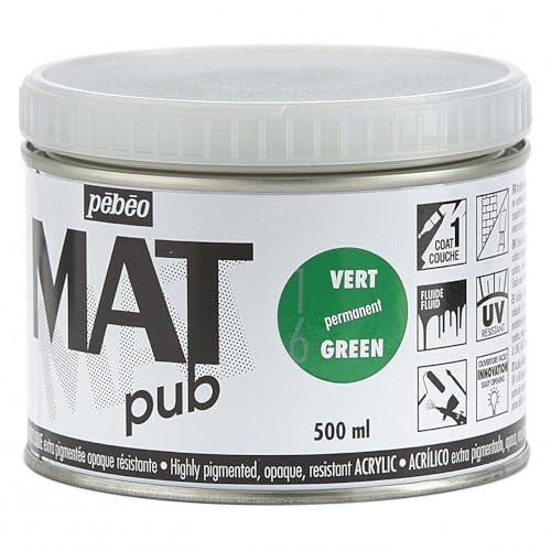 Peinture acrylique extra mate Pébéo vert permanent 500ml - 4