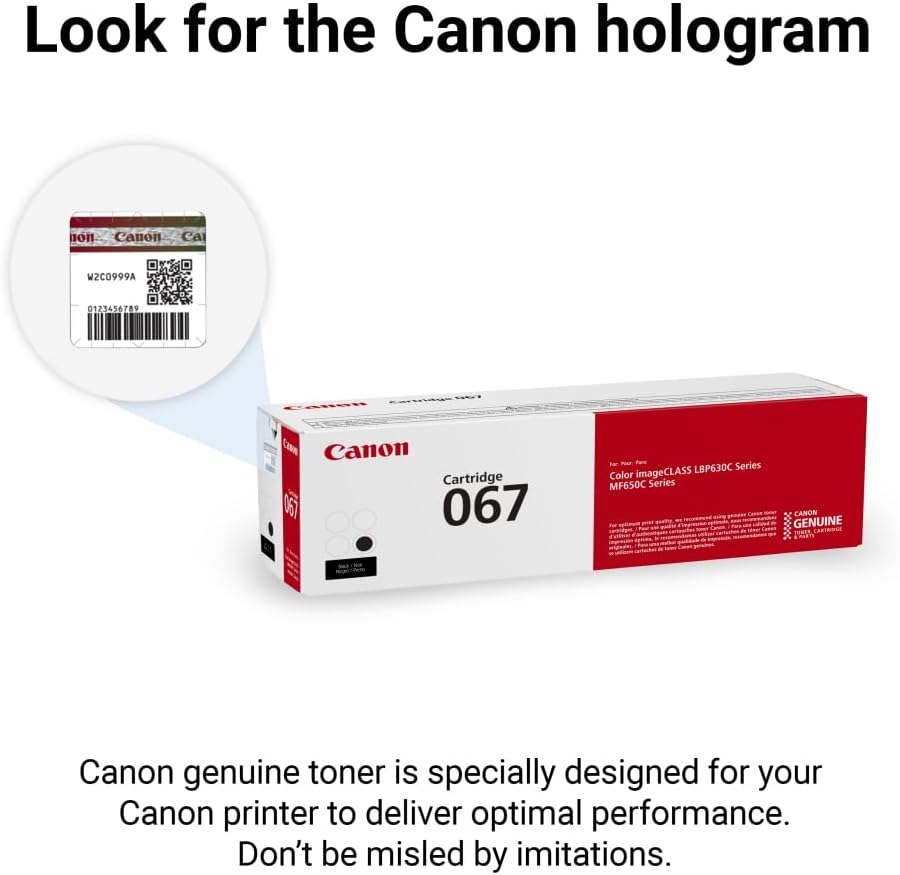 Canon 067 CMYK Toner Cartridge 4-Pack – Black, Cyan, Magenta, Yellow – Standard Yield – Genuine Original Toner – for Color imageCLASS LBP633Cdw, LBP632Cdw, MF653Cdw, MF654Cdw, MF656Cdw