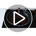 Image of Michelangelo 8 inch Nonstick Frying Pan with Lid, Diamond Infused Small Frying Pan, Blue Color Diamond Fry Pan 8 Inch, Small Skillt Nonstick, 8 Inch Skillet with Glass Lid