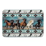 Aztec Area Rug African Tribal Horse Printed Bath Rugs,Farm Animals Bath Mat Ethnic Tribe Arrow Dream Catcher Living Room Rugs 16'x24',Southwest Native Exotic Nordic Style Soft Carpet