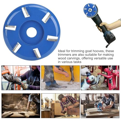 Disco de corte de pezuñas con amoladora angular de 6 dientes metal azul talla de madera 2