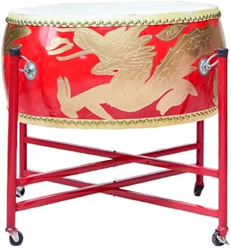JITEM Chinese Drum, Cowhide Drum, War Drum with Stand, Dragon Drum, Suitable for Stage Performances and Festival CelebrationsSize53cm