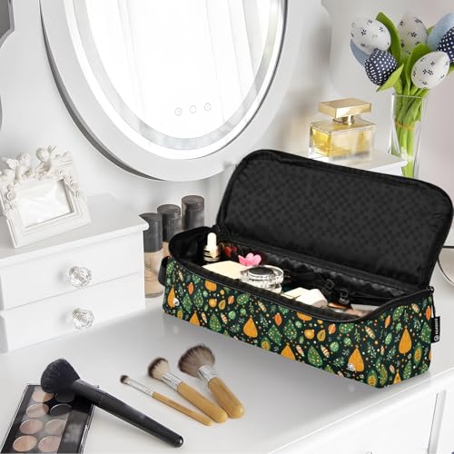 Bolsa de viaje resistente al calor para herramientas de cabello con diseño marmolado Winter Holiday, para planchas, rizadores y accesorios de cuidado capilar, portátil y organizador miniatura 7