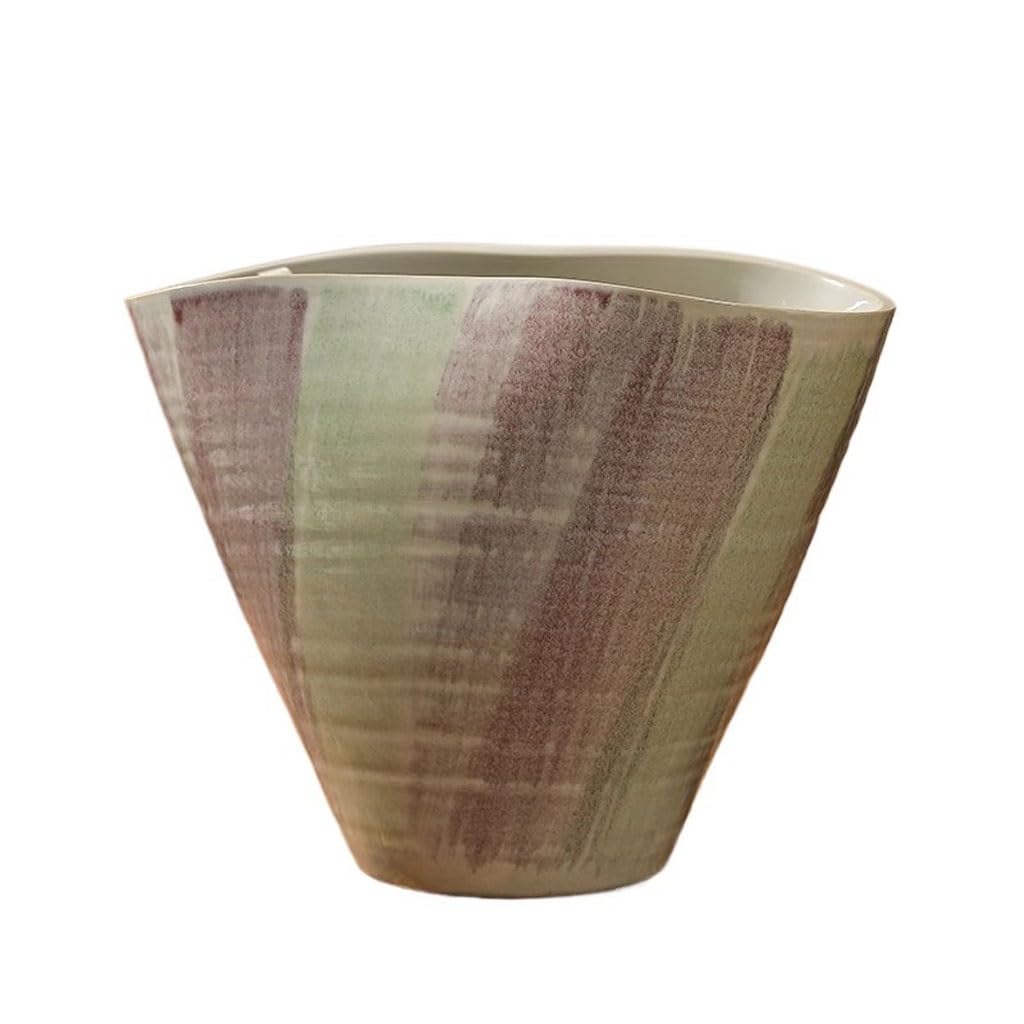 GELASIGE Flower Pots Household Retro Ceramic Flower Pot Large Diameter Orchid Flower Container Outdoor Flower Pots(A)