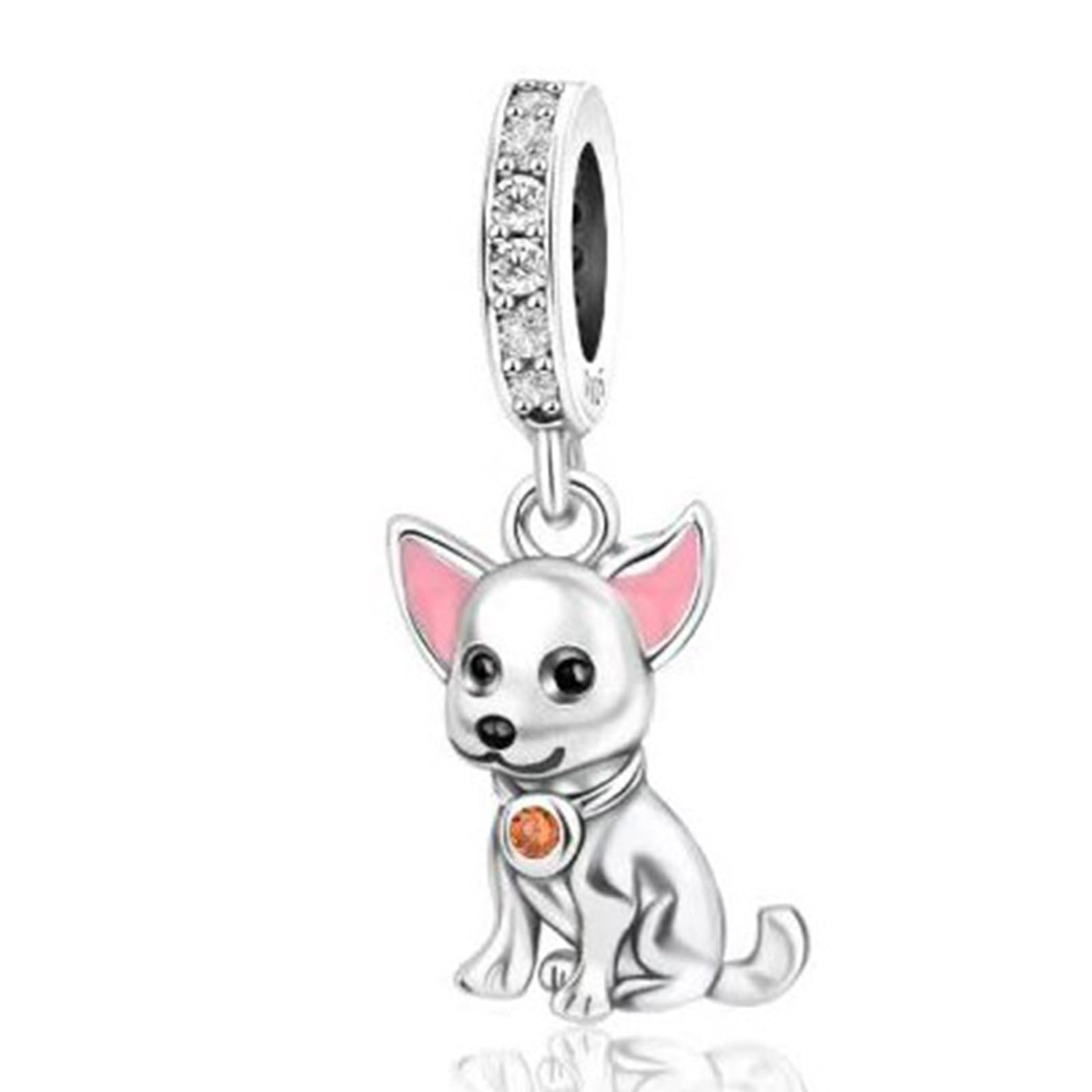 Annmors Charm Pendente Madre Figlia Zampe Cane Ciondoli Compatibile con Braccialetti e Collane Donna