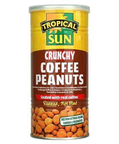 Tropical Sun Crunchy Coffee Peanuts 330g | Roasted Not Fried Coffee-Flavoured Peanuts | Smooth Crunchy Shell | Halal Snack Suitable for Vegetarians, Great for Breaks, Parties & Movie Nights