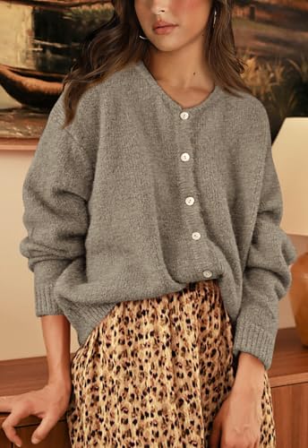 Image of PRETTYGARDEN Long Sleeve Crewneck Button Down Womens Sweaters Fall Open Front Chunky Cardigan Sweaters for Women 2026