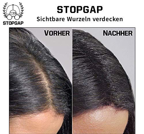 Foto von STOPGAP Haarpuder mit Soforteffekt in Premium Qualität - Das Streuhaar füllt lichtes Haar perfekt - Bei Haarausfall für Volumen - Haarverdichtung ideal für Männer und Frauen (Braun)