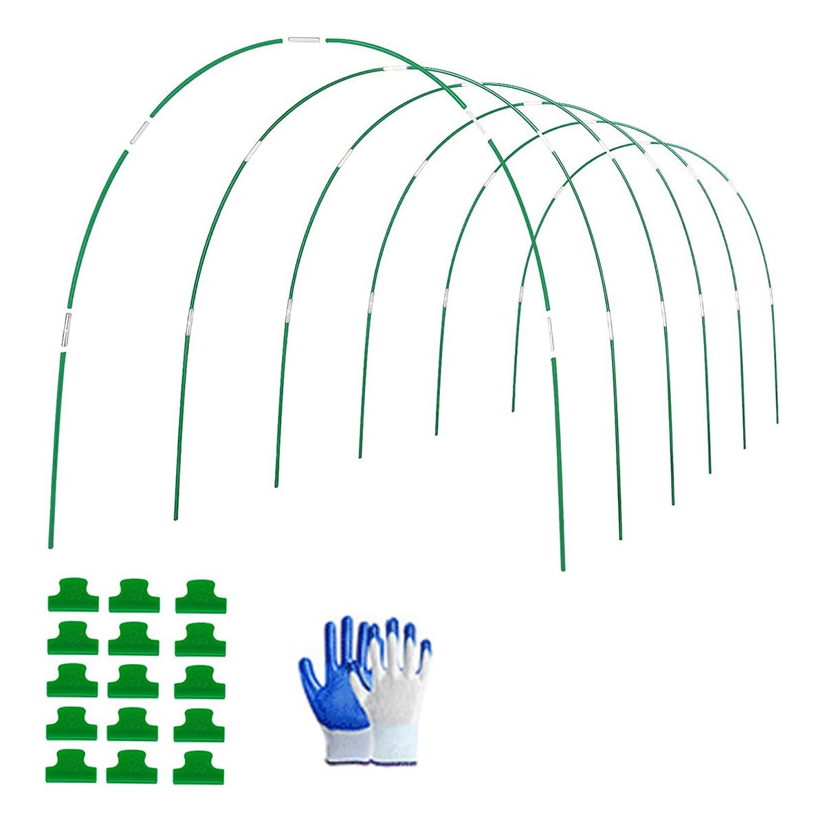 Pomoflexi Garden Hoops for Raised Bed 6 Sets of 8FT Long Greenhouse Hoops Grow Tunnel, Rust-Free Fiberglass Support Hoops Frame