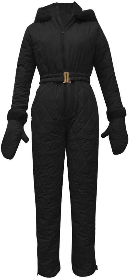 Fashion Ski Suit Thick Winter Warm Snowboard Skiing Jumpsuit Jacket Pink XXXL (Black Small)