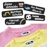 INDIGOS UG® Etiqueta de nombre etiqueta de lavandería negro Spezial - 35 x 10 mm - 60 pegatinas para ropa, niños, escuela, jardín de infantes, etiquetas de lavandería impresas