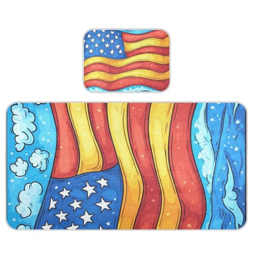 Watercolor Flag 4th of July Independence Day Cooling Baby Toddler Bed Mattress 28