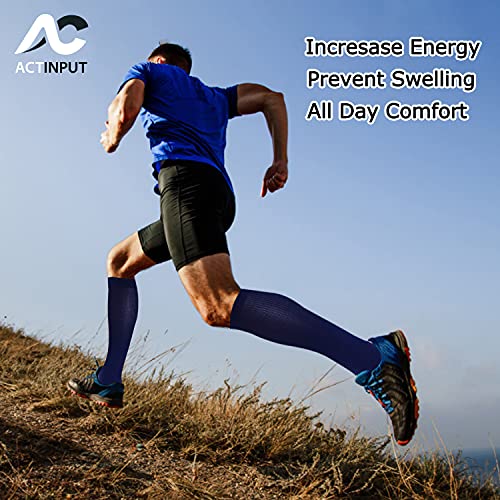 ACTINPUT 8 Pairs Compression Socks for Women & Men,Support Compression Stockings for Medical Running Athletic - Image 4