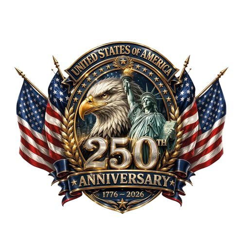 Image of 2-Piece Liberty Eagle Seal Patriotic Car Decal | 5.9-inch waterproof car window decal for vehicles, trucks and laptops