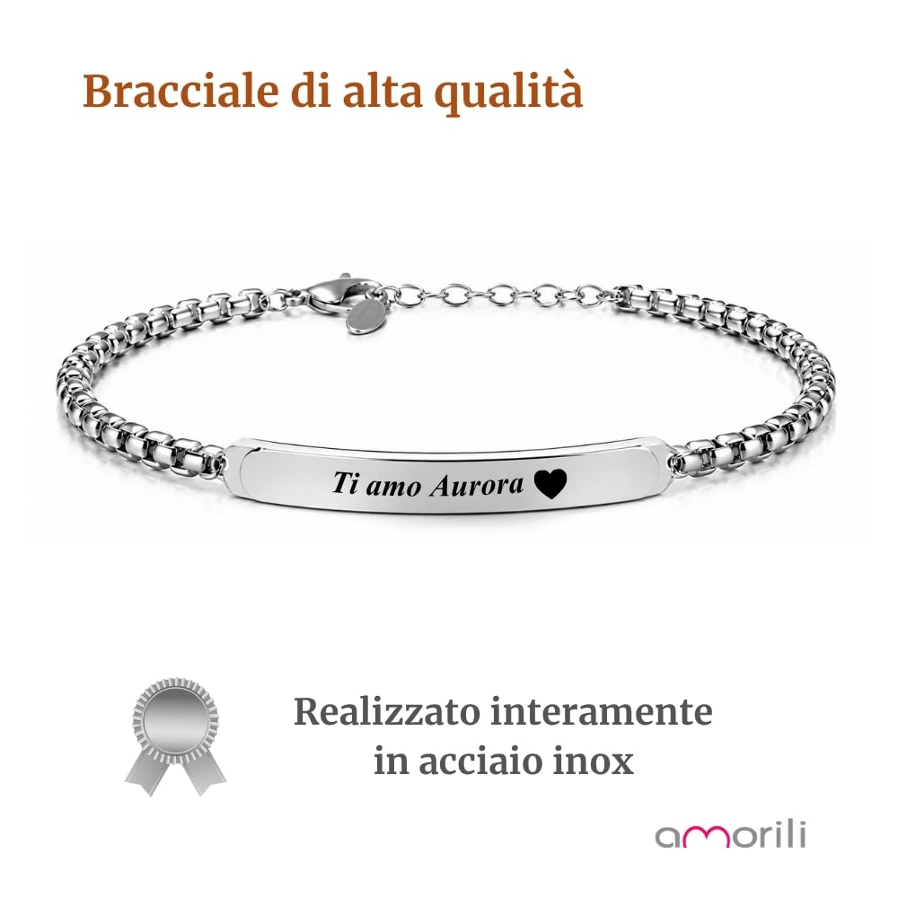 Bracciale Uomo Personalizzato in Acciaio Inox con Incisione | Braccialetto Elegante Regolabile | Gioiello Maschile Personalizzabile | Idea Regalo per Lui bcc3033